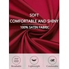 Lovasy Womens Silk Robe Satin Long Bride Robes with Pockets S-XXL(Purplish Red)